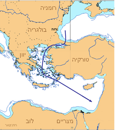 ב – 15 בספטמבר הגיעה לחופי הארץ, המעפילים הפליגו בסירות לכיוון חוף נתניה .