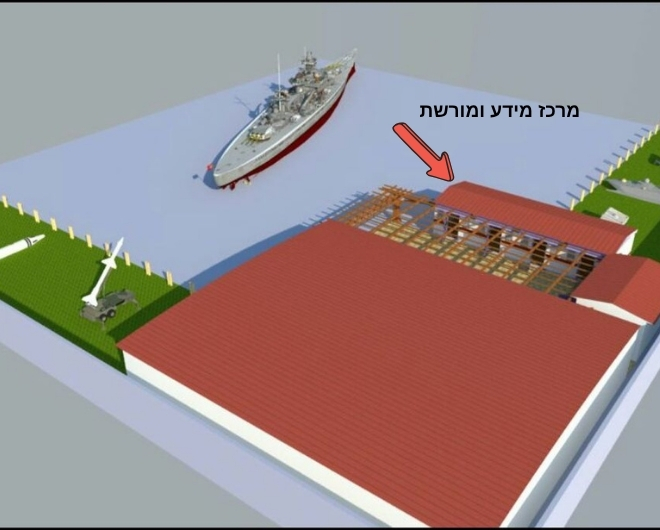 הדמייה של מרכז המידע והמורשת במתחם מוזיאון ההעפלה וחיל הים